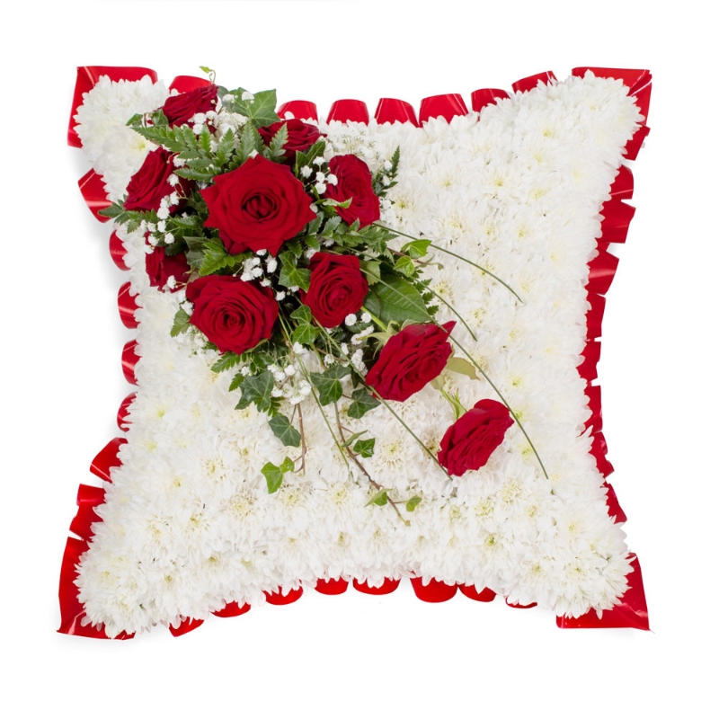 Blocked Cushion Red buy online or call 0116 2394932
