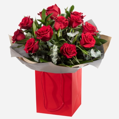 Luxury 12 Red Rose Aqua