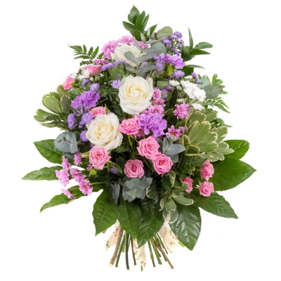 Pink Lilac & Cream Tied Sheaf