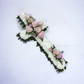 White Blocked Cross Pink Sprays
