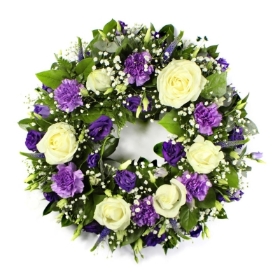 Purple & White Loose Wreath